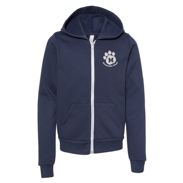 BELLA + CANVAS - Youth Sponge Fleece Full-Zip Hoodie - Embroidered Logo Thumbnail